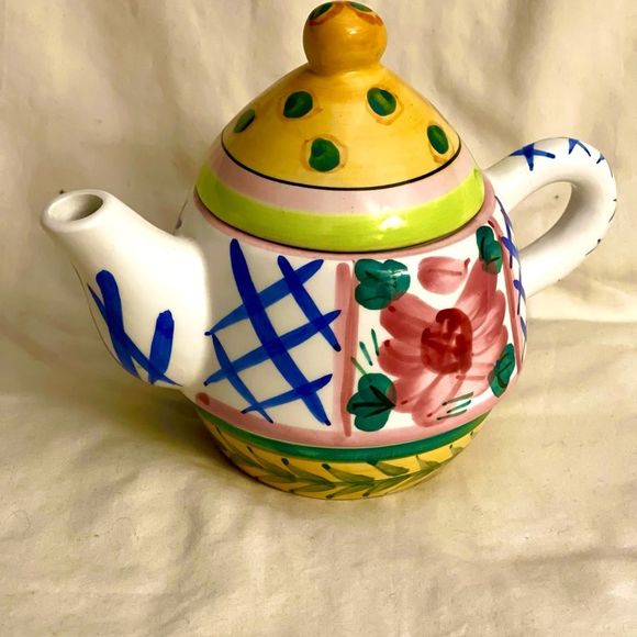Bella Casa By Ganz Hand-painted Ceramic Teapot - Picture 4 of 5